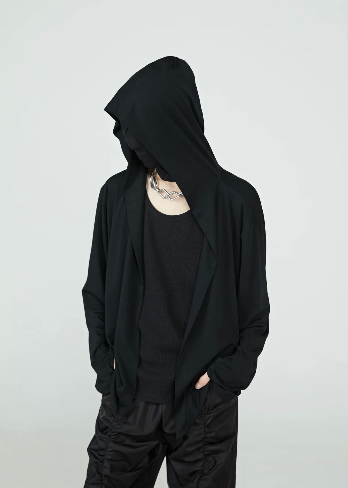 FRKM Black Hooded Cardigan