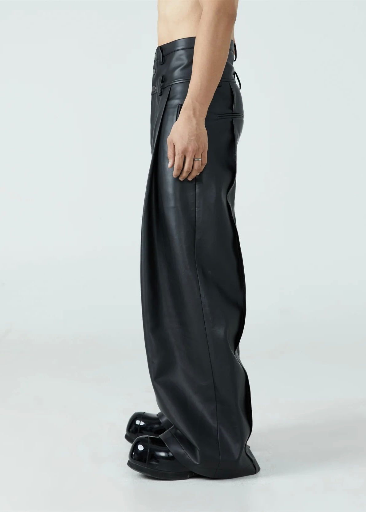 High Waist PU Leather Pants