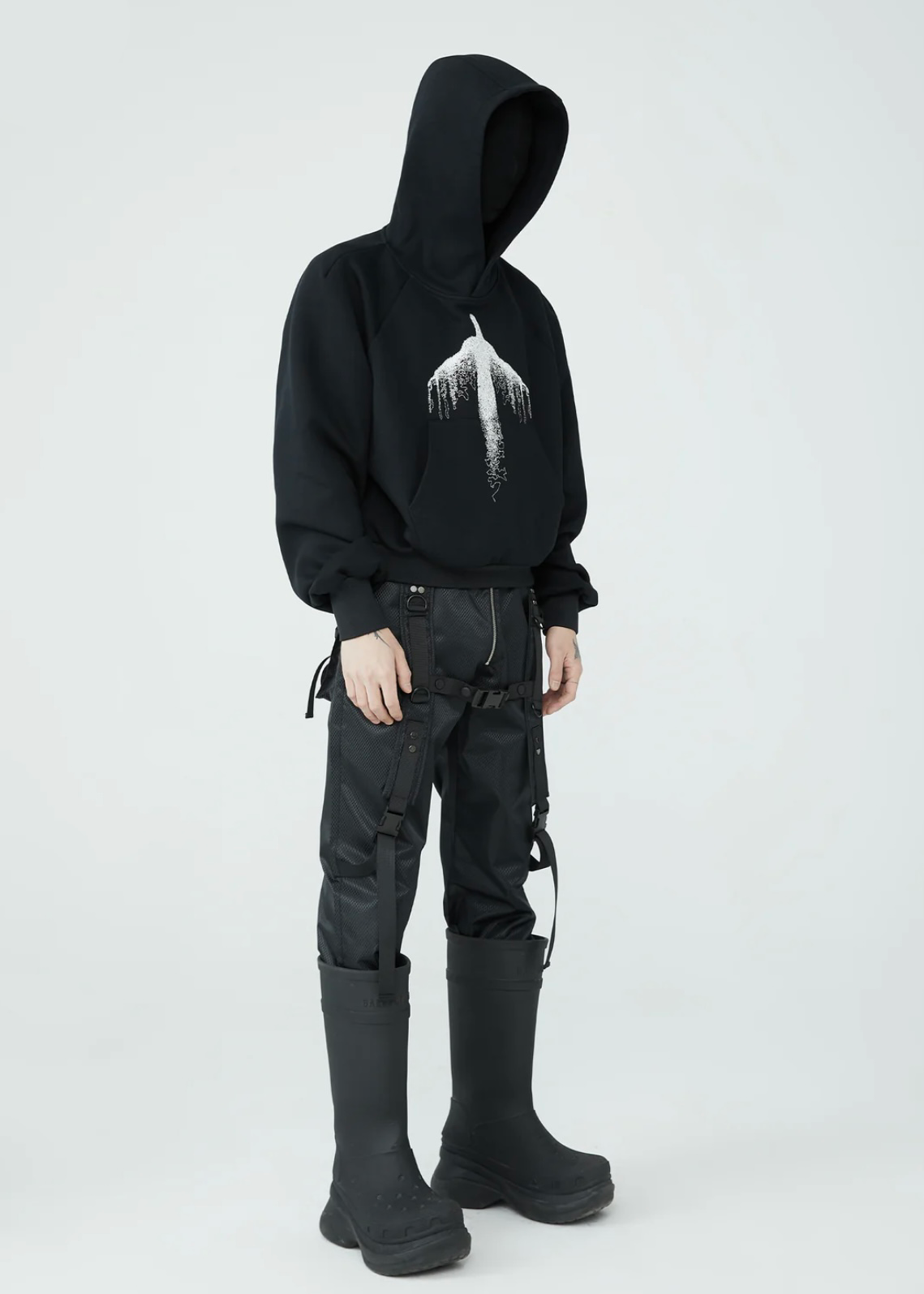Ethereal Guardian Cropped Hoodie