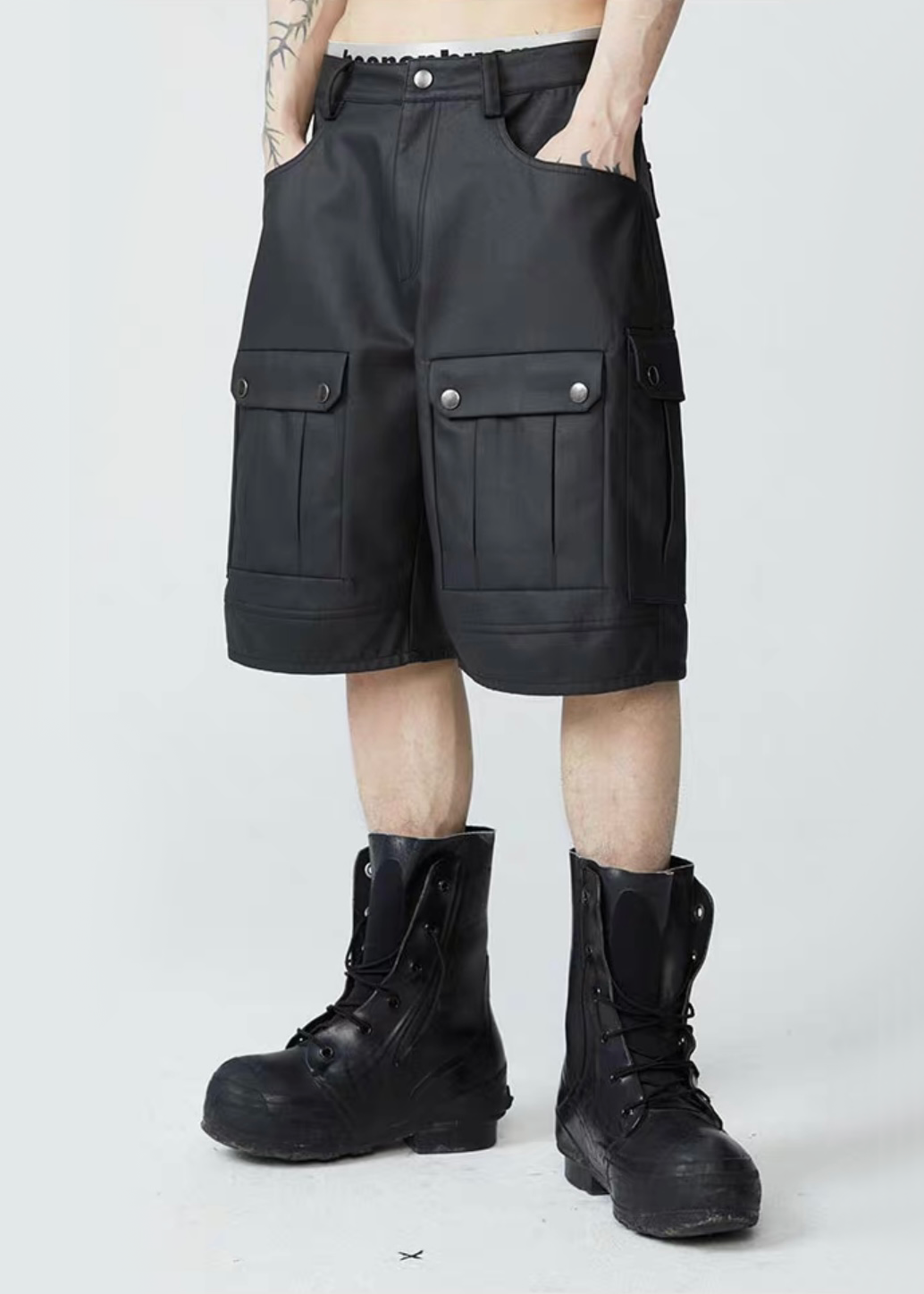 Parachute Leather Shorts